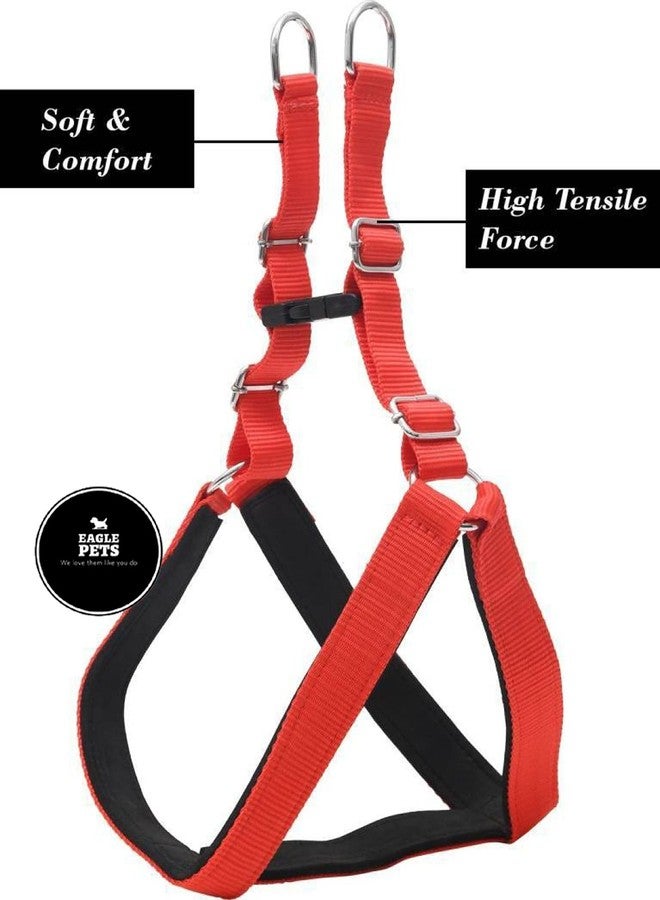 EAGLE PETS Nylon Padded Adjustable Dog Harness & Leash 0.75 Inch for Small Size Pet (Chest Size : 19-24 Red & Black) - Image 3